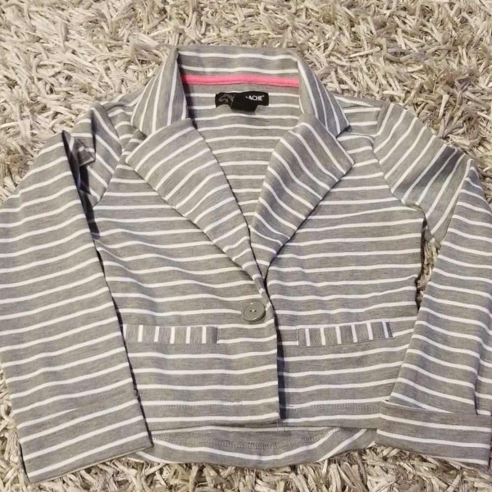 Girls gray & white blazer , size 7/8